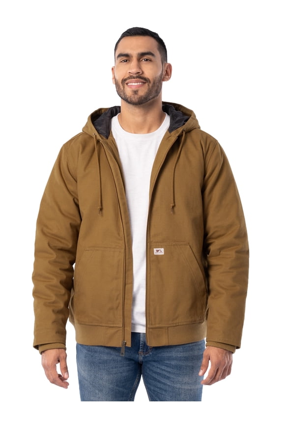 Men's Workwear Insulated Duck Quilted Lined Full Zip Hoodie, Size M-3XL