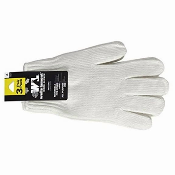 Wells Lamont Polyester Work String Gloves - Large - Pack of 3