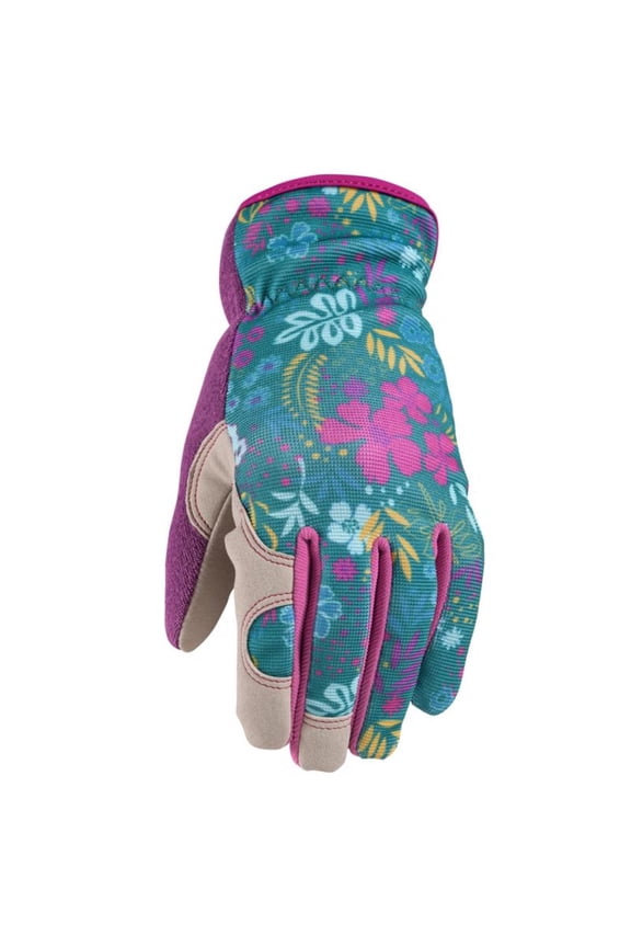 Women's Indoor/Outdoor Botanical Work Gloves Multicolor Large (Pack of 1 Pair)