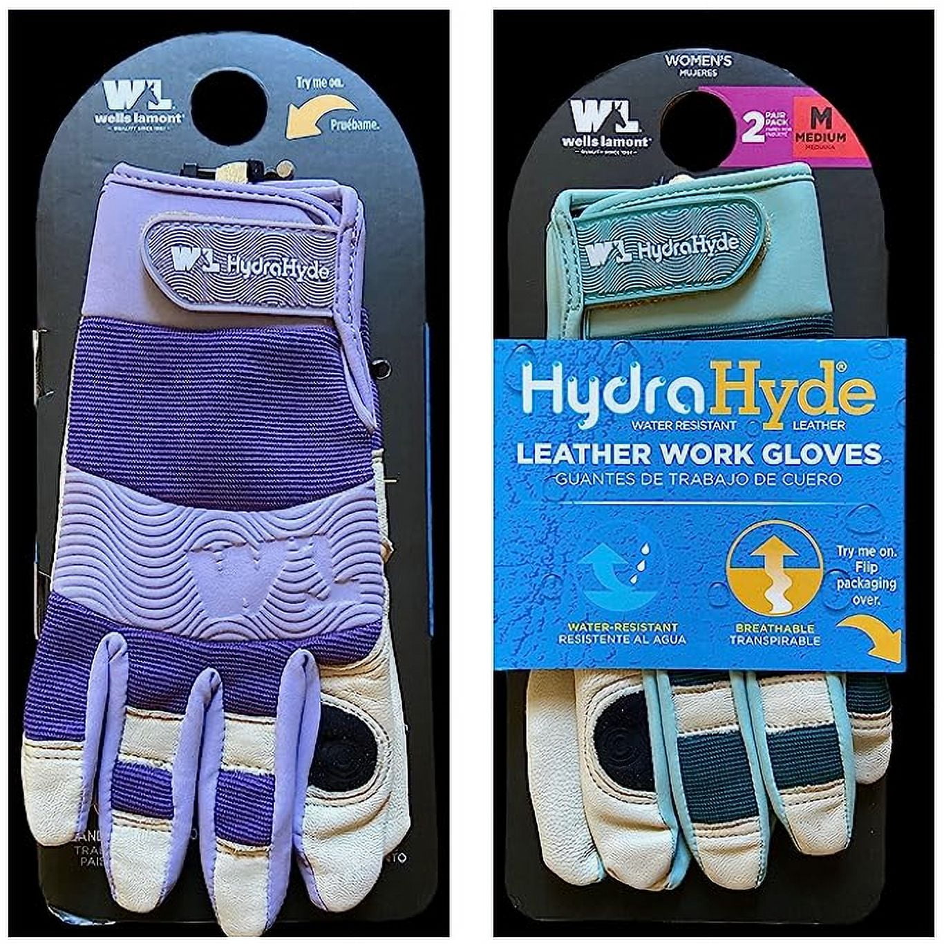 Wells Lamont Women's Leather Work Gloves Water Resistant 2Pack Small