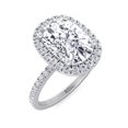 thumbnail image 1 of Wells - Moissanite Elongated Cushion Cut Halo Lab Diamond Engagement Ring With Sidestones, 1 of 3
