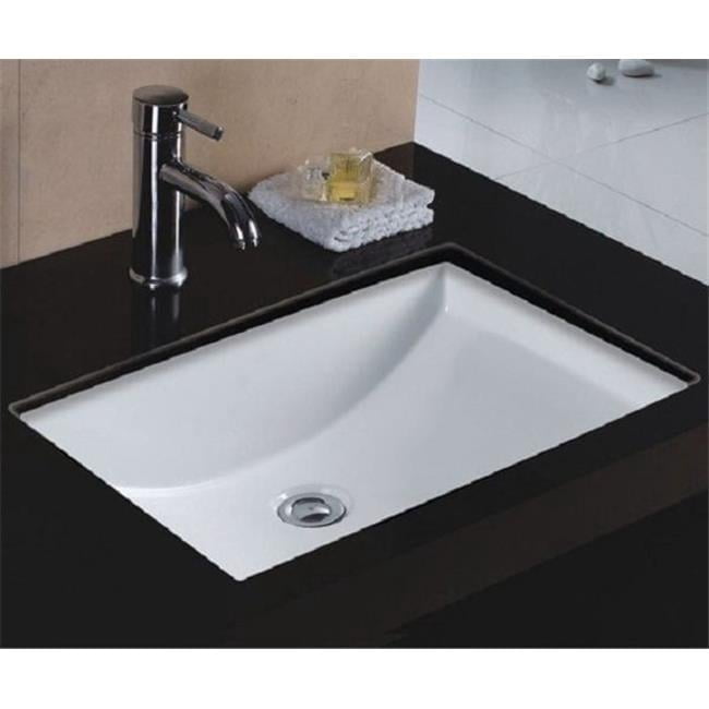 Wells RTU2216-6W 15.5 x 7.75 x 21.5 in. Rhythm Rectangle Undermount Single Bowl Bathroom Sink, White