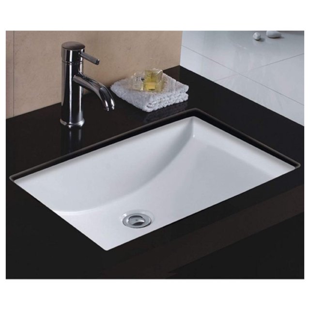 Wells Rectangular 22 x 16 Ceramic Undermount Bathroom Sink Vanity White