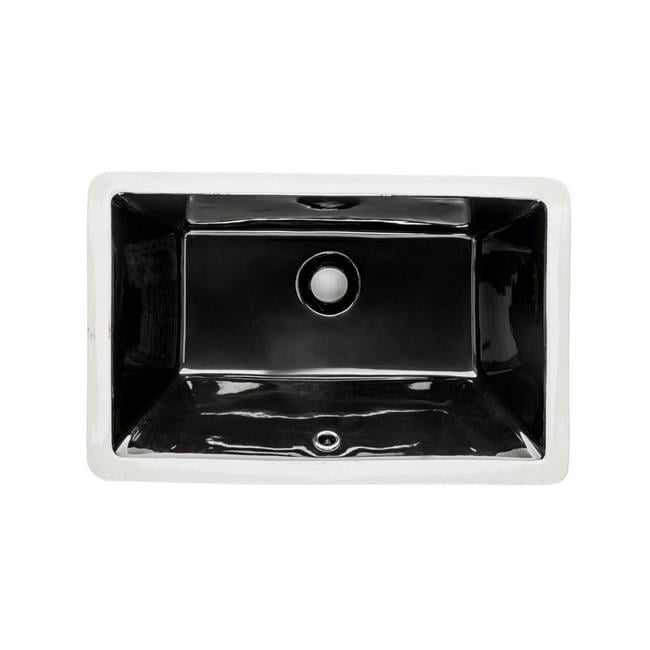 Ebony 20-Inch Rectangular Ceramic Undermount Bathroom Sink