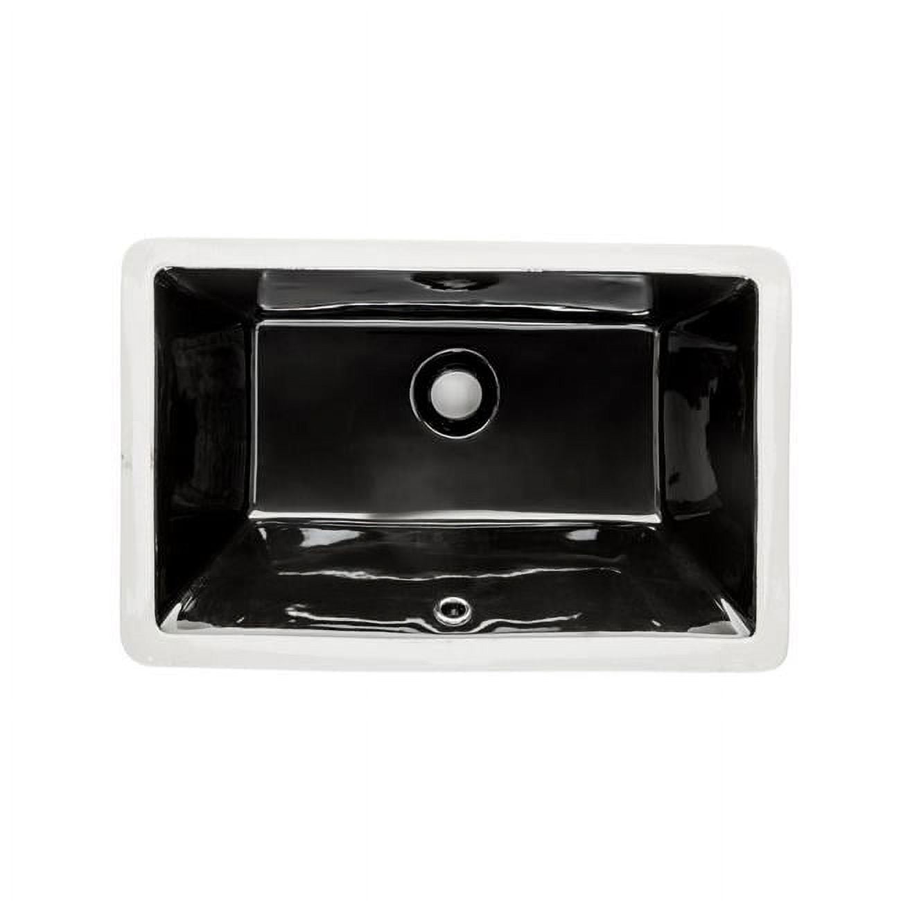Ebony 20-Inch Rectangular Ceramic Undermount Bathroom Sink