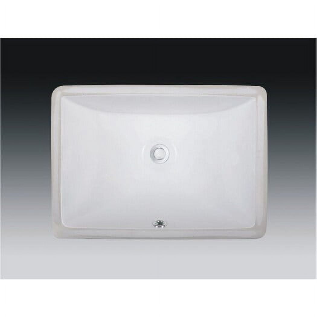 White 20'' Rectangular Ceramic Undermount Bathroom Sink