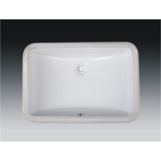 White Ceramic Rectangular Undermount Bathroom Sink 21"