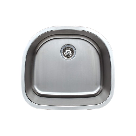Wells Sinkware CMU2421-9D 24 in. 18 Gauge Undermount D-Shaped Single Bowl Stainless Steel Kitchen Sink