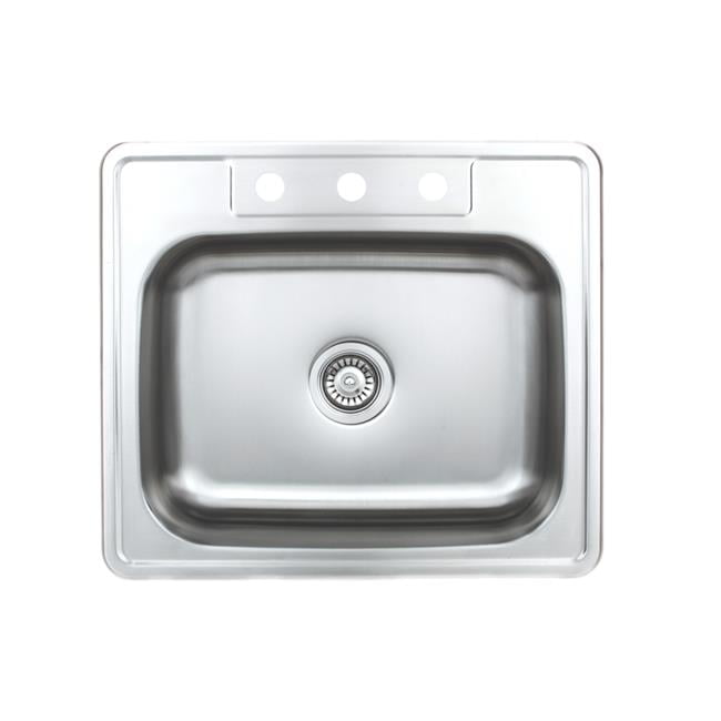 25'' Matte Stainless Steel Single Bowl Drop-In Kitchen Sink