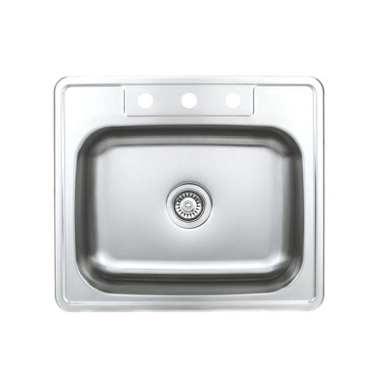 25'' Matte Stainless Steel Drop-In Single Bowl Kitchen Sink