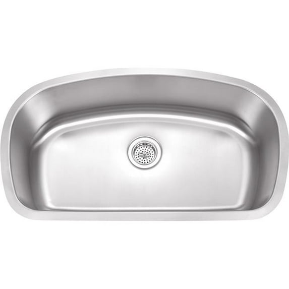 Wells Sinkware 33 in. 18 Gauge Undermount Single Bowl Stainless Steel Kitchen Sink