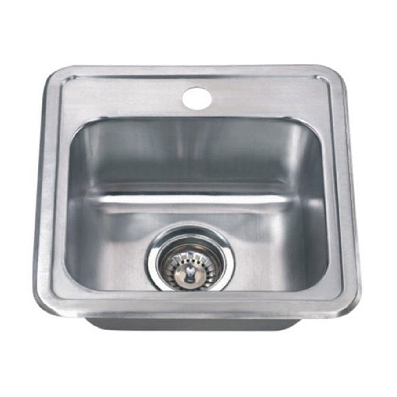 Sleek 15'' Square Stainless Steel Modern Kitchen Sink with Matte Finish