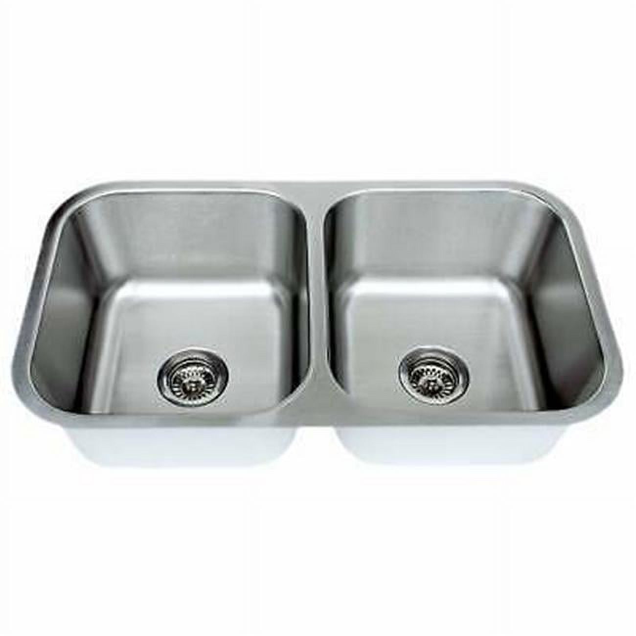 Craftsmen 32.5'' Double Bowl Brushed Stainless Steel Kitchen Sink