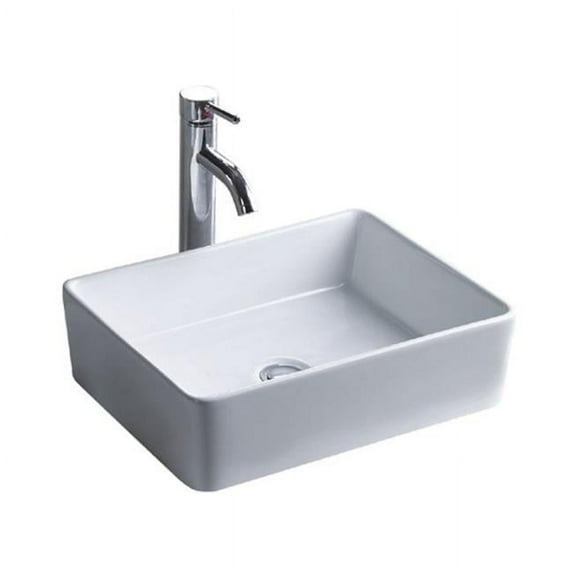 Wells Sinkware CSA1714-5W 17 in. Rectangular Vitreous Ceramic Vessel Bathroom Sink in White