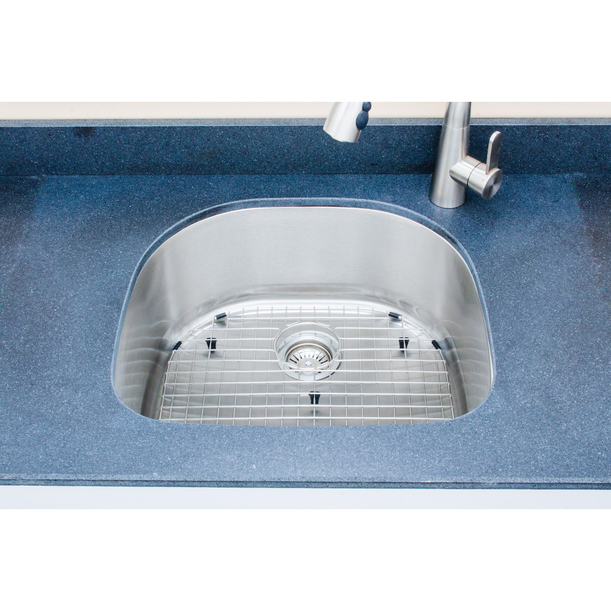 Wells Sinkware  Craftsmen Series 24-inch 16-gauge Undermount D-Shape Single Bowl Stainless Steel Kitchen Sink Package