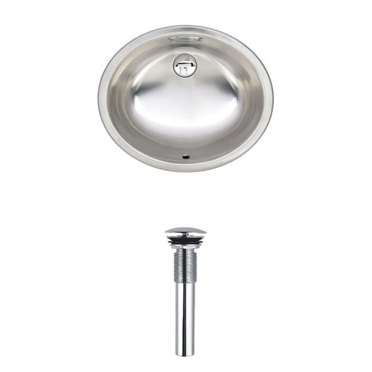 Wells Sinkware JZU2017-7 20 in. Oval 20 Gauge Undermount Single Bowl Stainless Steel Kitchen Bar Sink