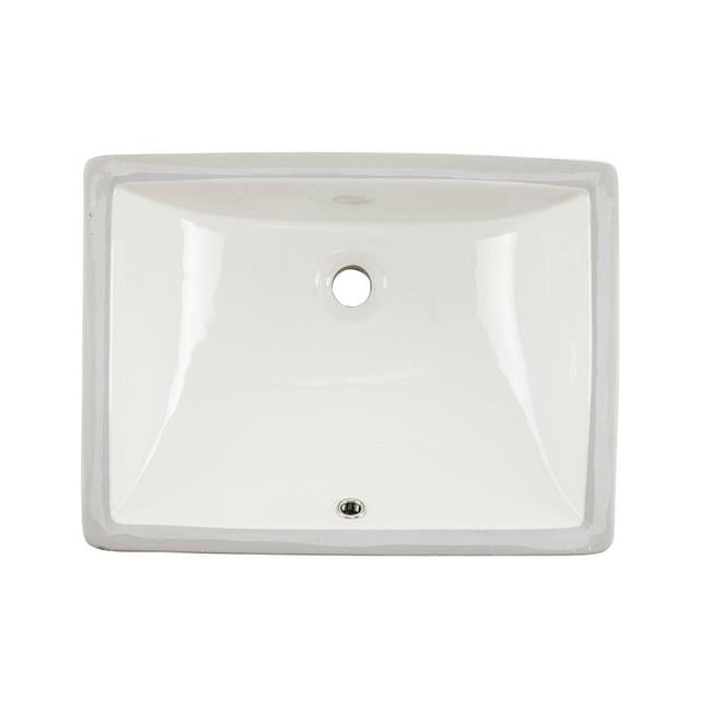 Bisque Ceramic Rectangular Undermount Bathroom Sink with Overflow