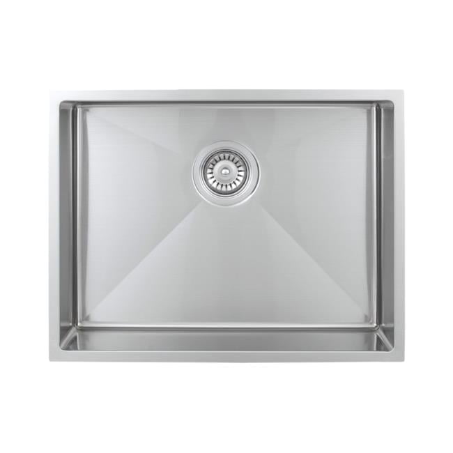 Wells Sinkware SSU2318-45-1 23 in. Handcrafted 18 Gauge Undermount Single Bowl ADA Compliant Stainless Steel Kitchen Sink with Strainer