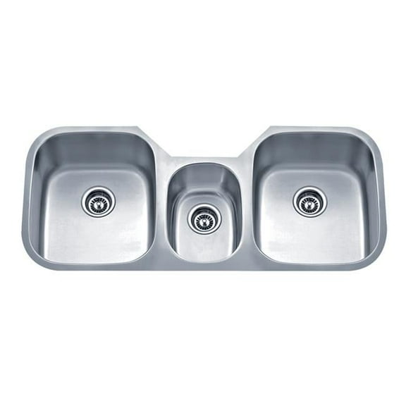 Wells Sinkware SSU4621-979 46 in. 18 Gauge Undermount Triple Bowl Stainless Steel Kitchen Sink