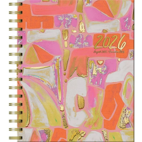 Wells Street by Lang, Abstract Expressions 2026 Agenda Planner, 8.25'' X 9.25'', 17-Month Calendar with Stapled Binding
