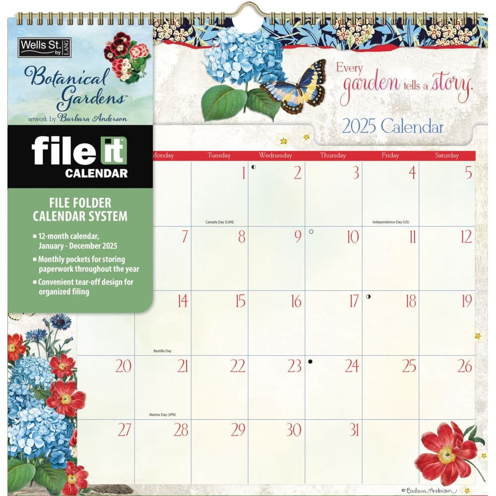 LANG Butterflies 2025 Wall Calendar – 12-Month Art Calendar With Linen Embossed Paper – Brass Grommet, Desktop Wallpaper Download
