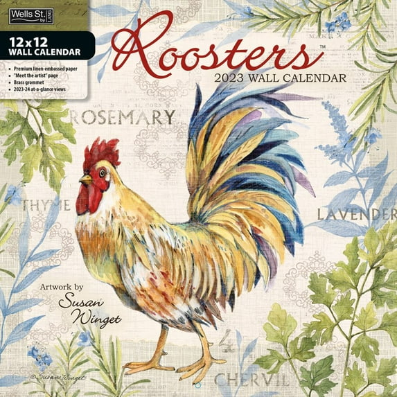 Wells Street by LANG, Roosters 2023 Wall Calendar