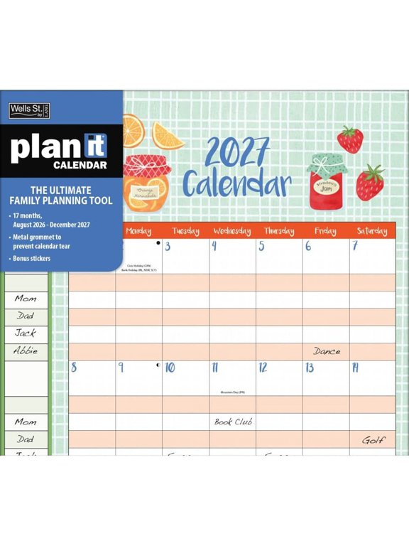 , Family 2027 Plan It Wall Calendar by Paula Joerling