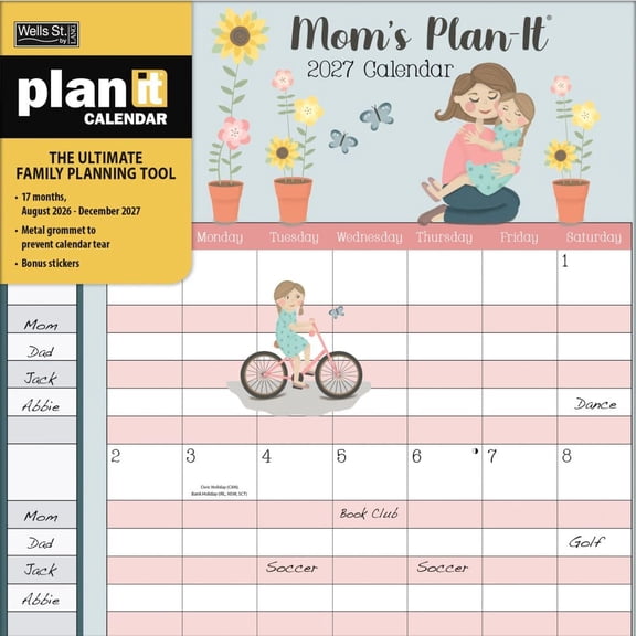 Wells Street by Lang, Moms 2027 Plan It Wall Calendar by Cindy Revell