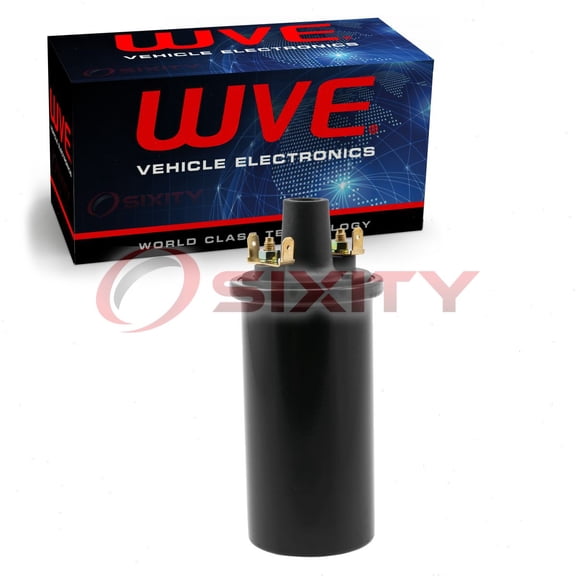 Wells WVE Ignition Coil compatible with MG 1100 1300 Magnette MGA MGB MGC Midget TC TD TDC TF YA YB YT Z ZA 0.9L 1.0L 1.1L 1.3L 1.5L 1.6L 1.8L 2.9L L4 L6 1945-1975
