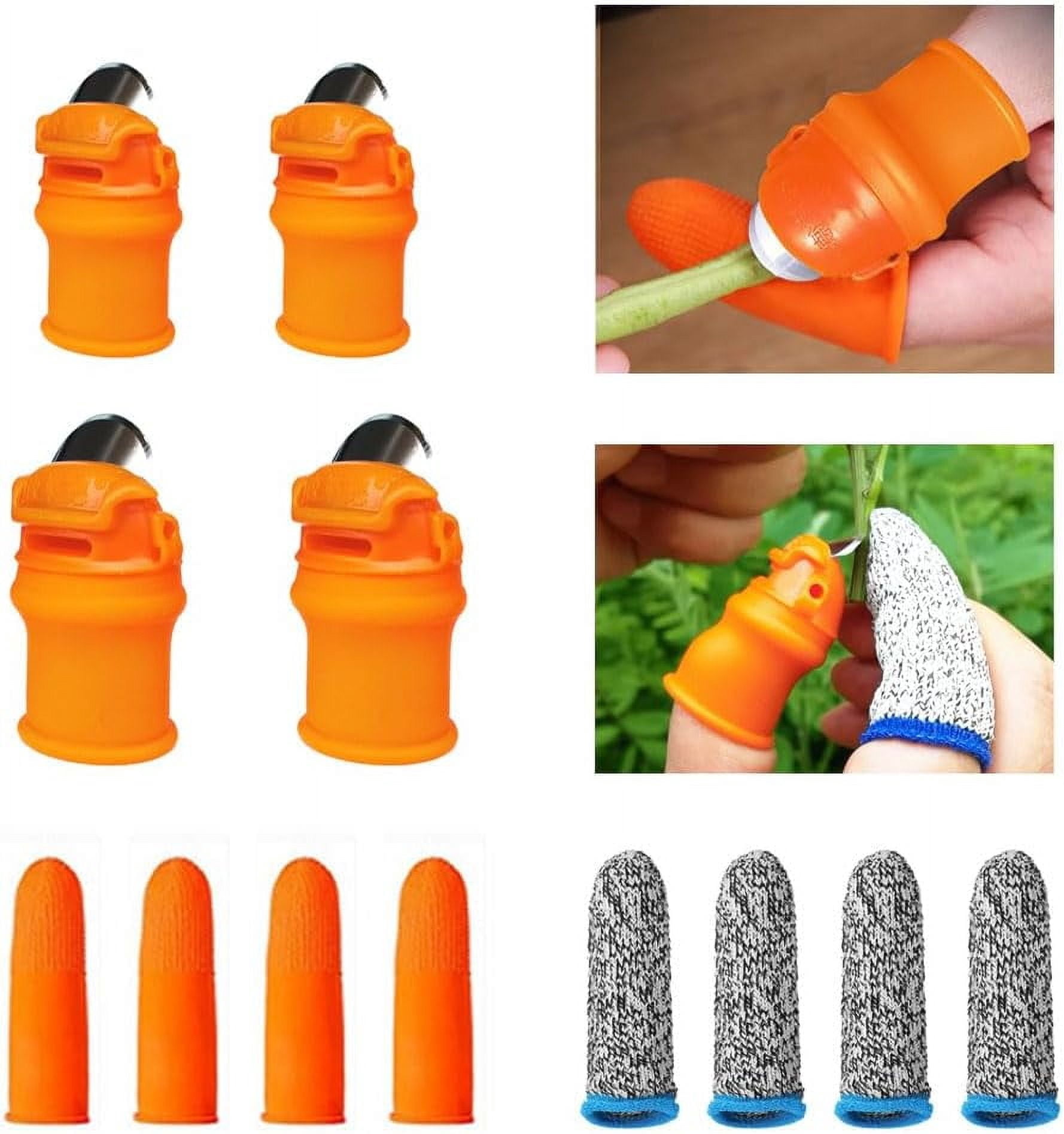 Wellsay 12 Pcs Silicone Thumb Knife Gardening Tool Set for Harvesting ...