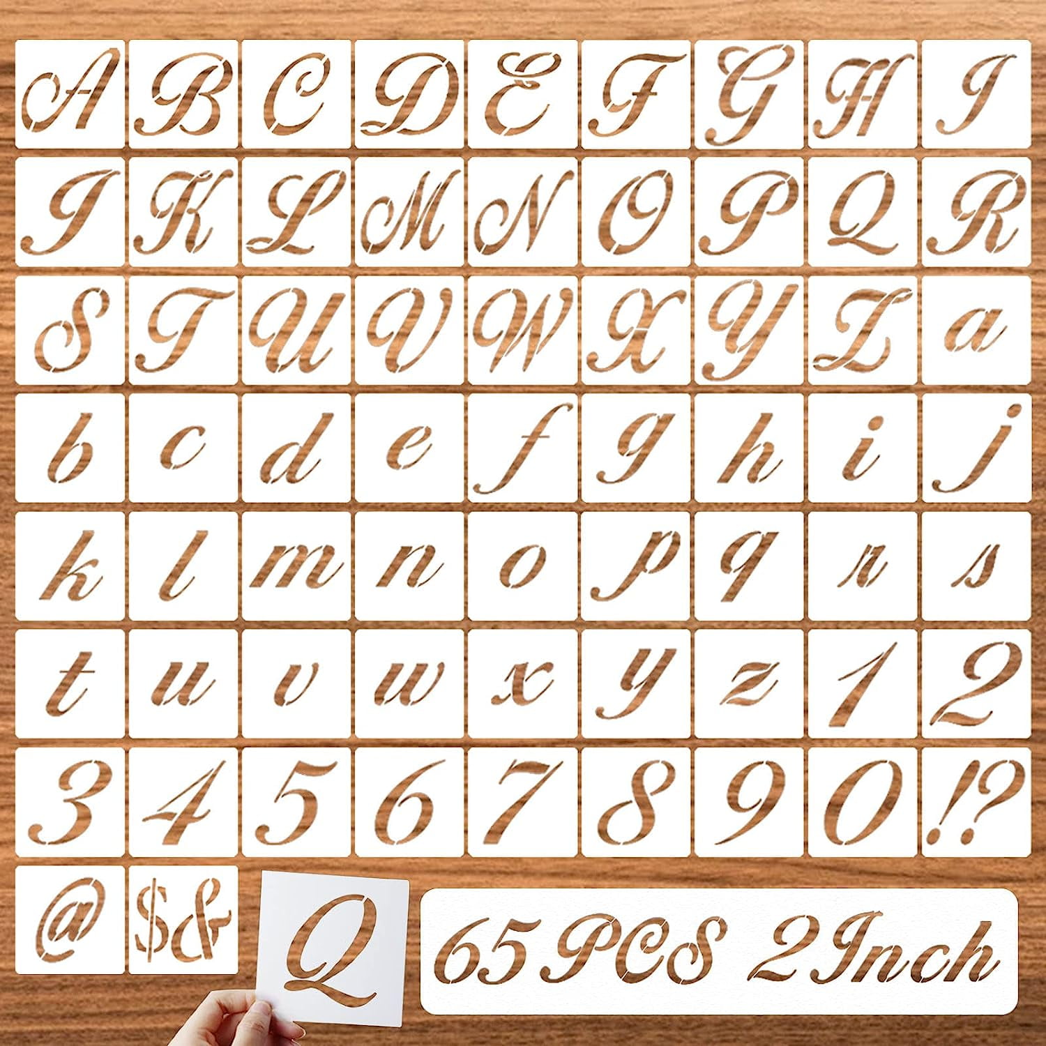 Wellsay 2 Inch Letter Symbol Stencils for Painting on Wood, 65 Pcs ...