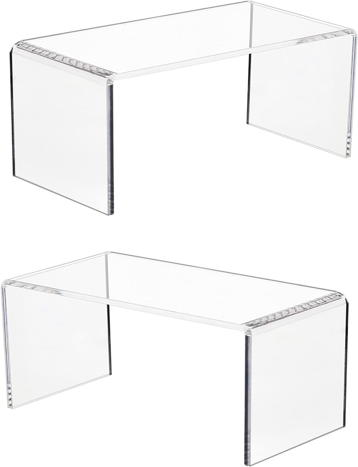 Wellsay 2 PC Clear Acrylic Risers, Acrylic Display Risers Shelf ...