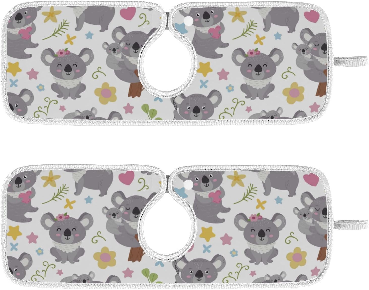Wellsay 2 Pack Faucet Mat Splash Guard for Kitchen Sink,Koala Cartoon