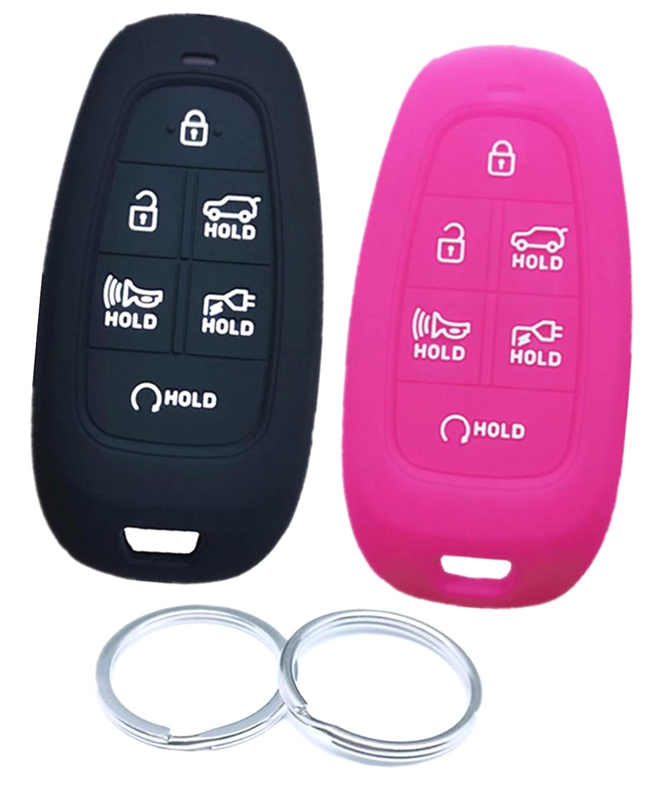 Wellsay 2-Piece 6-Button Silicone Smart Remote Keyless Entry Key Fob ...