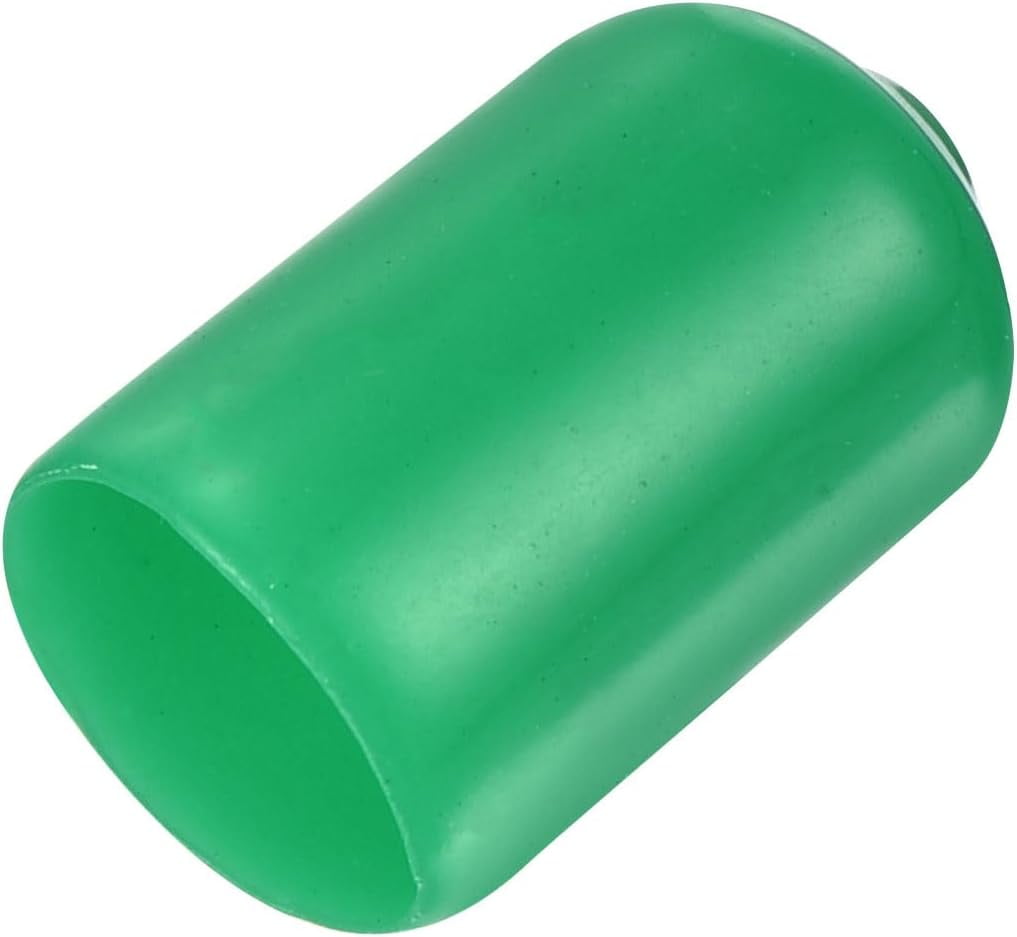 Uxcell 20pcs Dark Green Rubber End Caps, 5.5mm ID, Vinyl Screw Thread & Tube Protectors