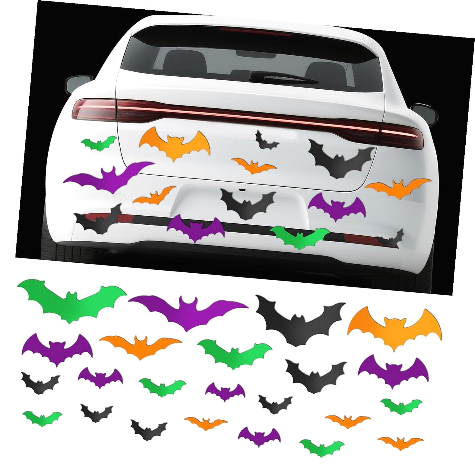 Wellsay 28 Pieces Bats Car Decor, 4 Different Sizes Realistic 3D Bat ...