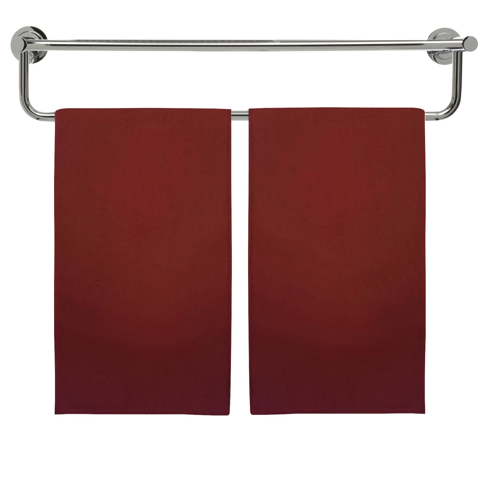 Wellsay 2pcs Bath Hand Towel Beautiful Bright Red brown Soft Cotton Highly Absorbent Fingertip Towels for Bathroom Beach Kitchen 15x30in