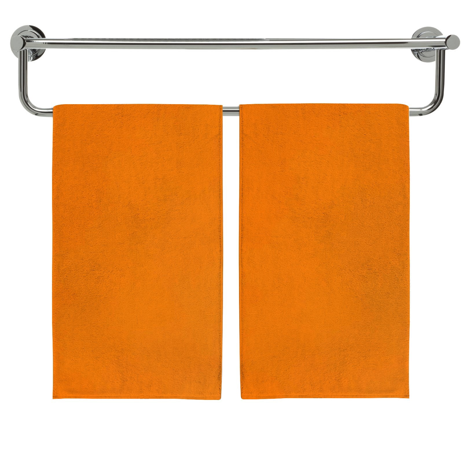 Wellsay 2pcs Bath Hand Towel,Orange Color Soft Cotton Highly Absorbent ...