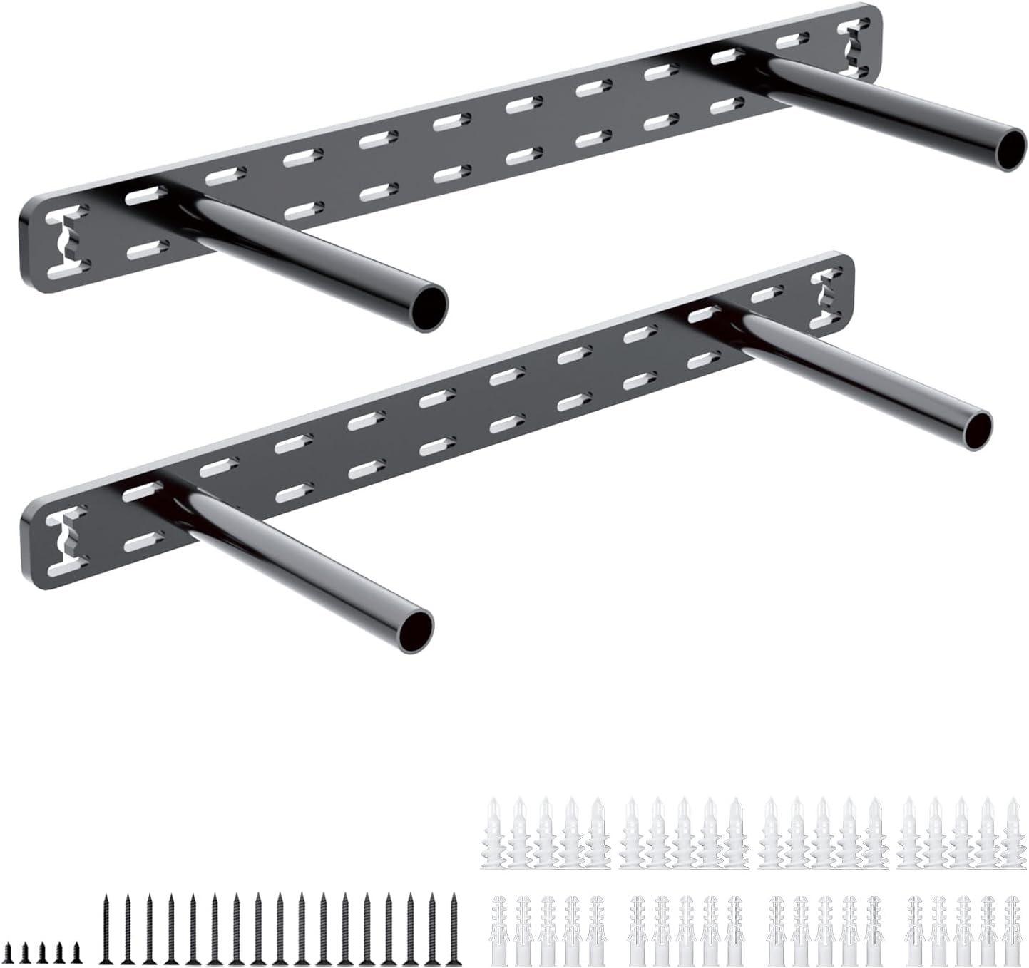 2-Pack Heavy Duty Hidden Floating Shelf Brackets - 22x6x1.5 Inch With Jig & Tools, Supports 50 Lbs Per Stud