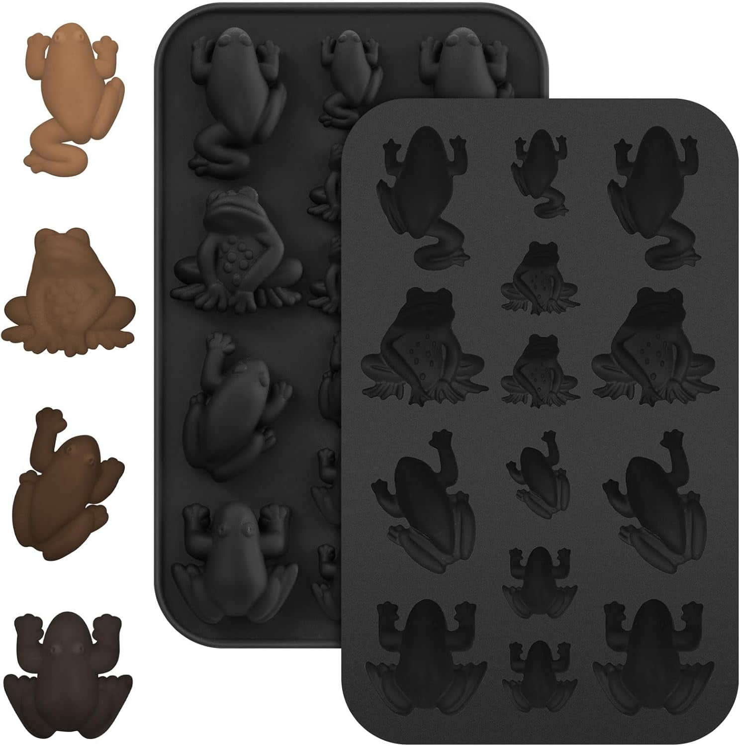 Chocolate Frog Sandwich Cookie Mold – 4-Cavity PETG Mold For Embedding Cookies, Candy, Soap & Bath Bombs