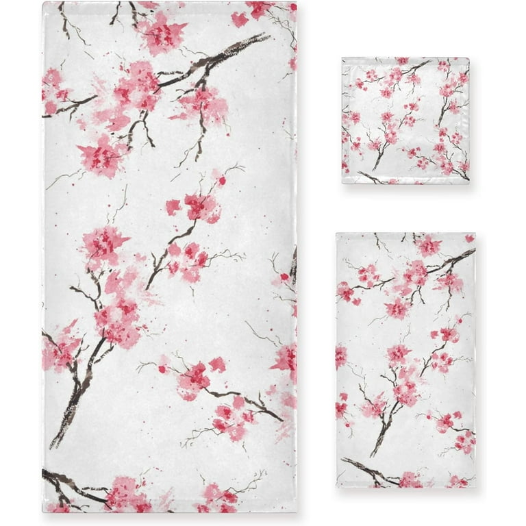Printed Hooded Towel And Washcloth Set - Red Cherry Printed Hooded Towel And Washcloth Set - Red Cherry