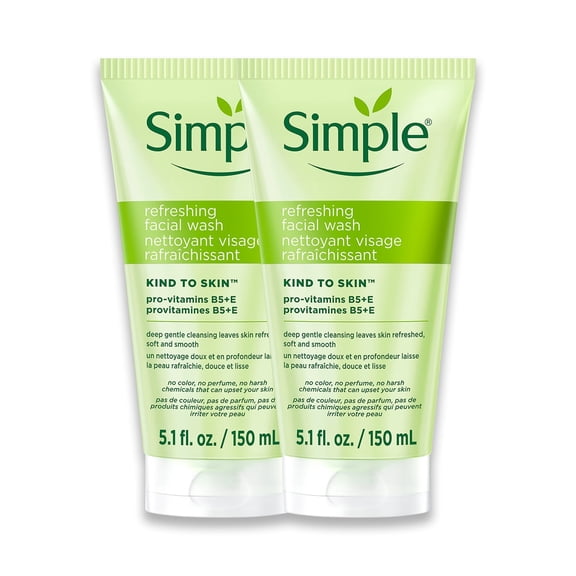 Simple Kind To Skin Refreshing Facial Wash, Face Wash, 2 pc