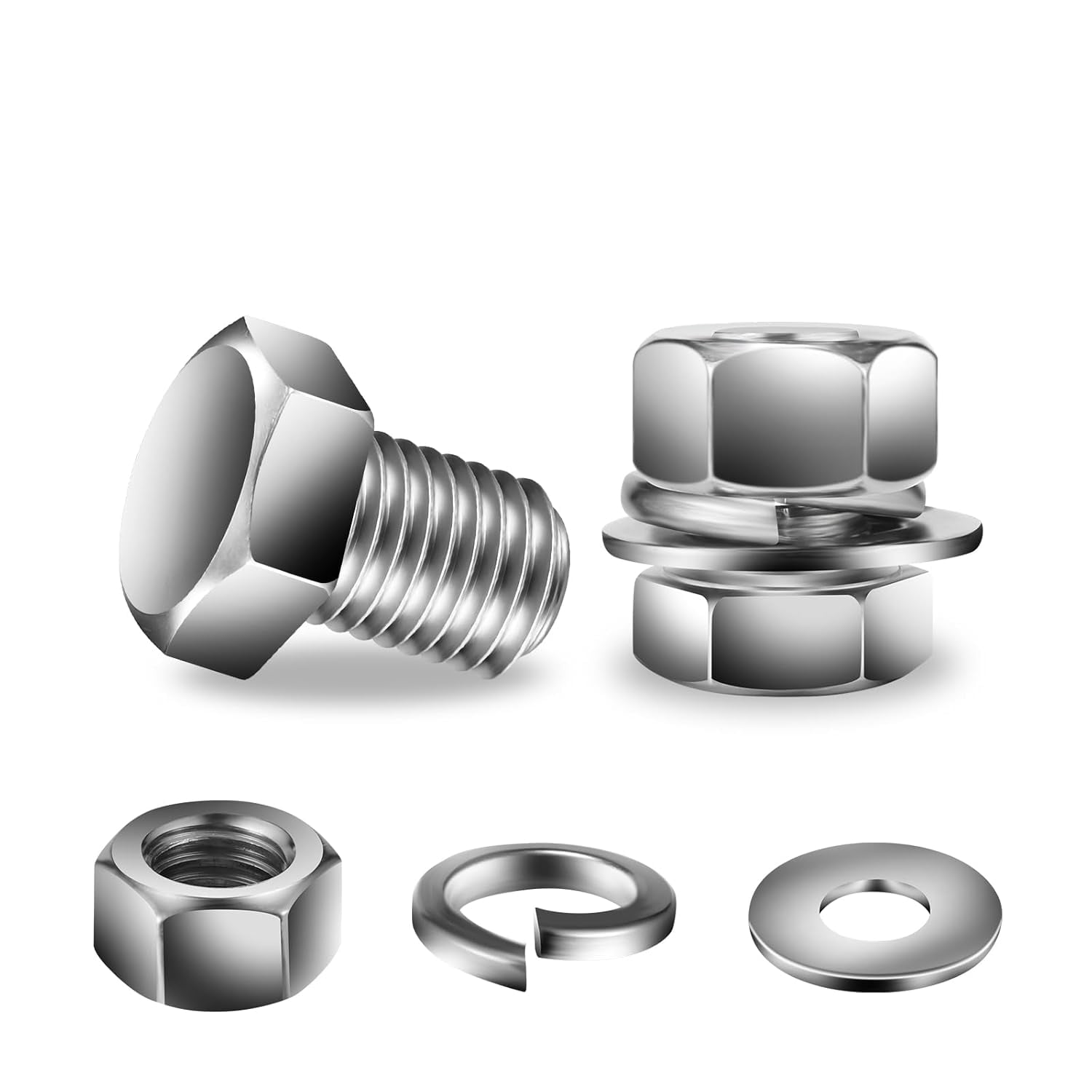 Stainless Steel Screws 20-Piece 1/4-20 X 3-1/2 Inch Hex Head Bolt Kit ...