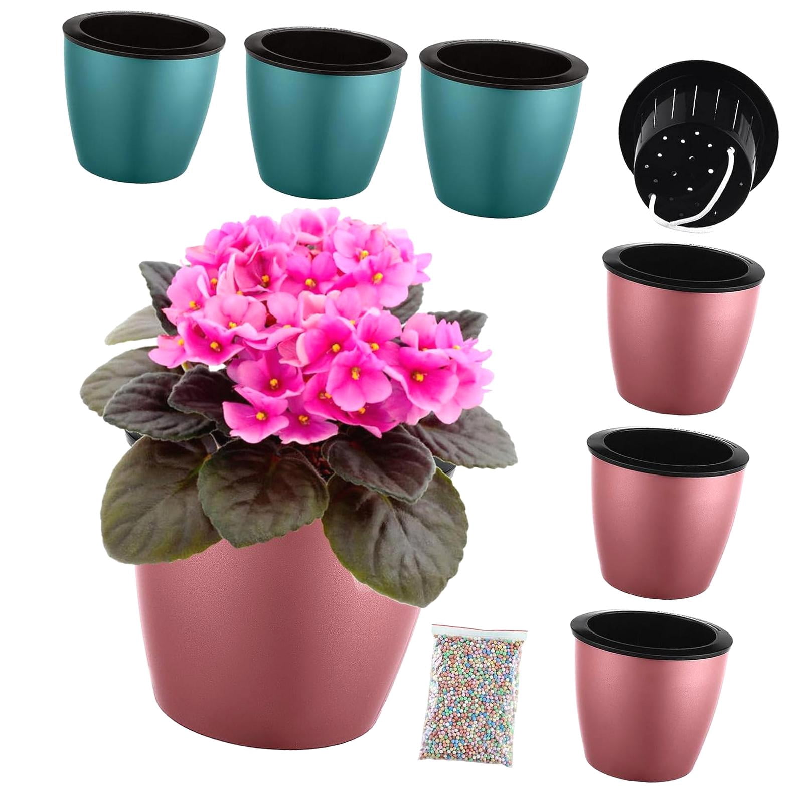 Wellsay 6.7 Inch Self Watering Pots for Indoor Plants, 6 Packs African ...