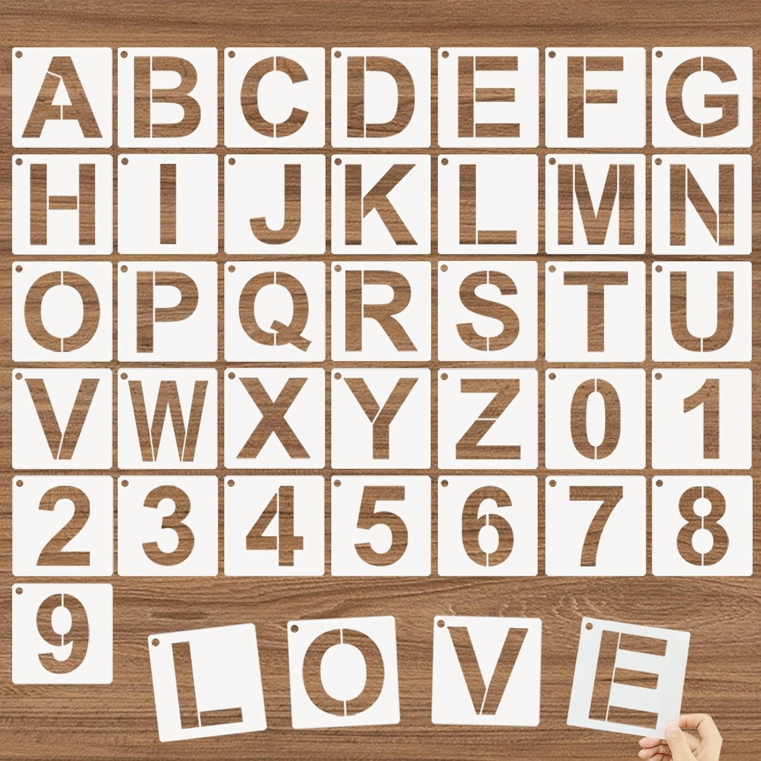 Letter Numbers Wellsay Alphabet Letter Stencils 2.5 Inch, 36 Pcs Reusable Plastic ...