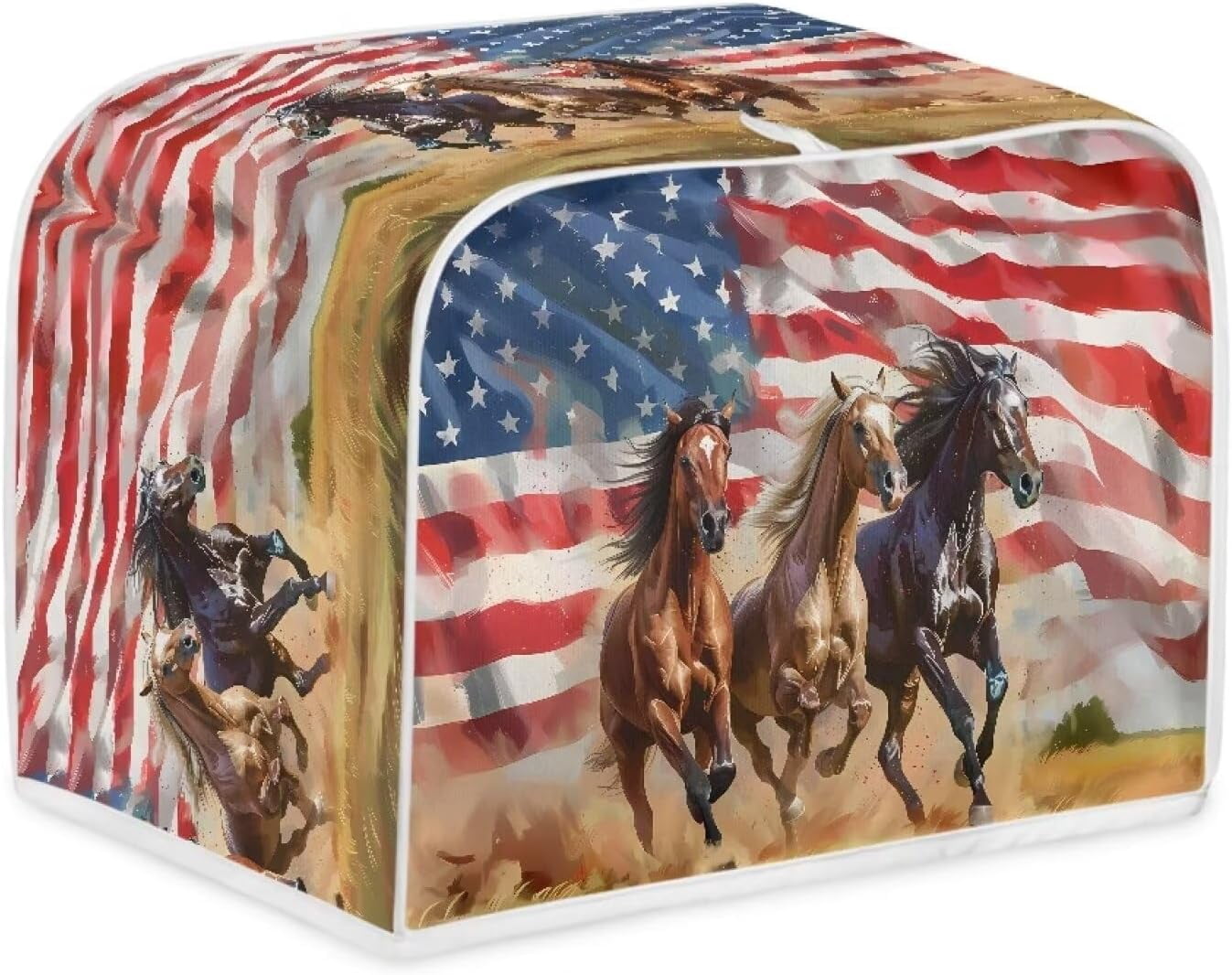 Wellsay American Flag Horses 2 Slice ster Cover, Independence Day ster ...