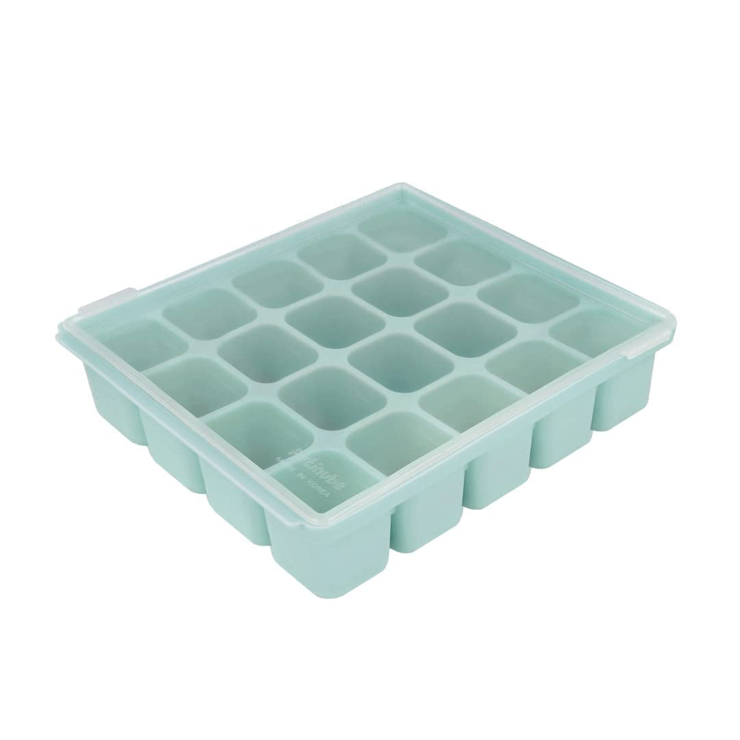 Wellsay Baby Food Storage Silicone Cubes with Clip-On Lid Freezer Tray ...