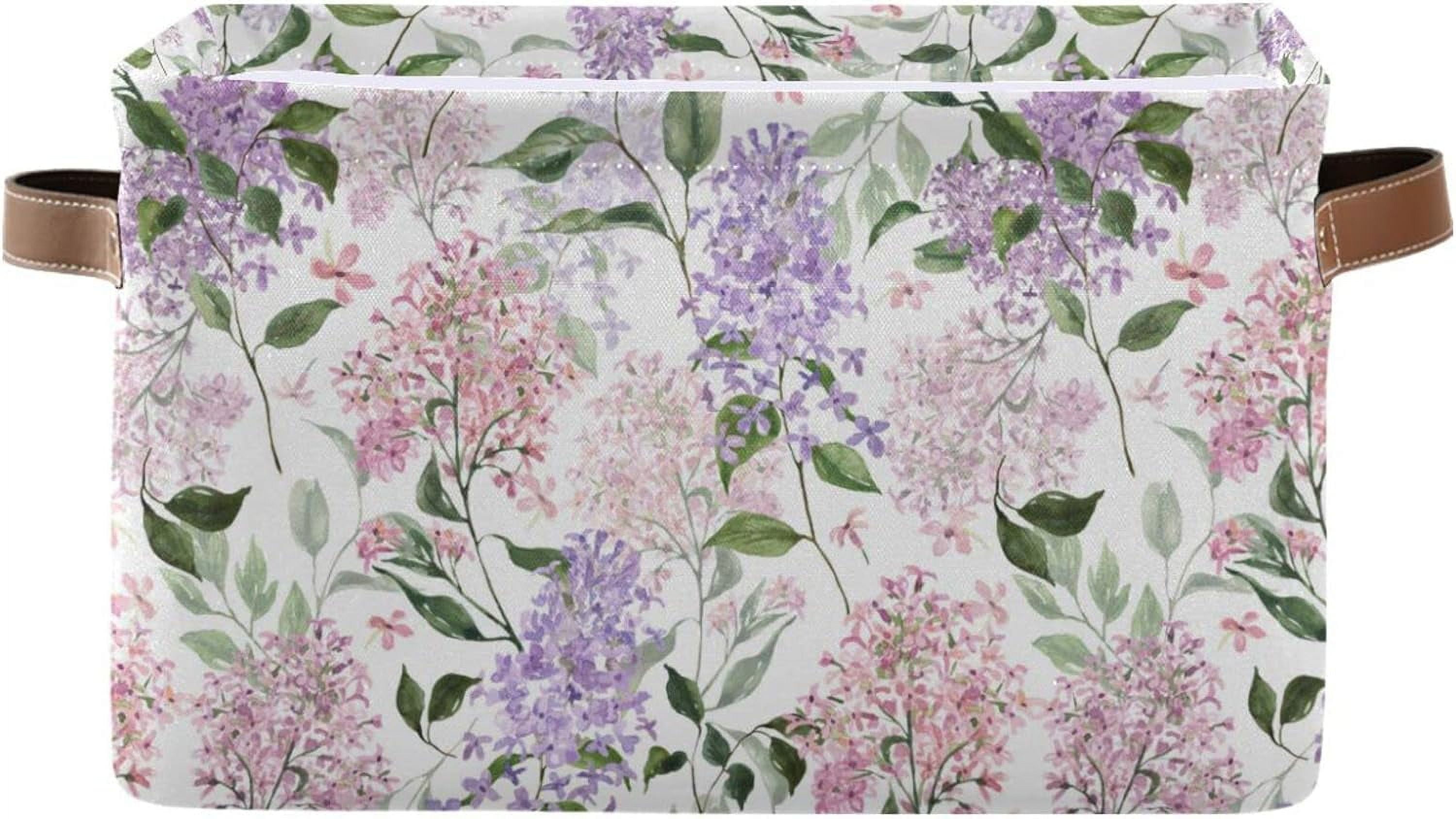 Wellsay Beautiful Lilacs Pattern Foldable Storage Bin, Collapsible