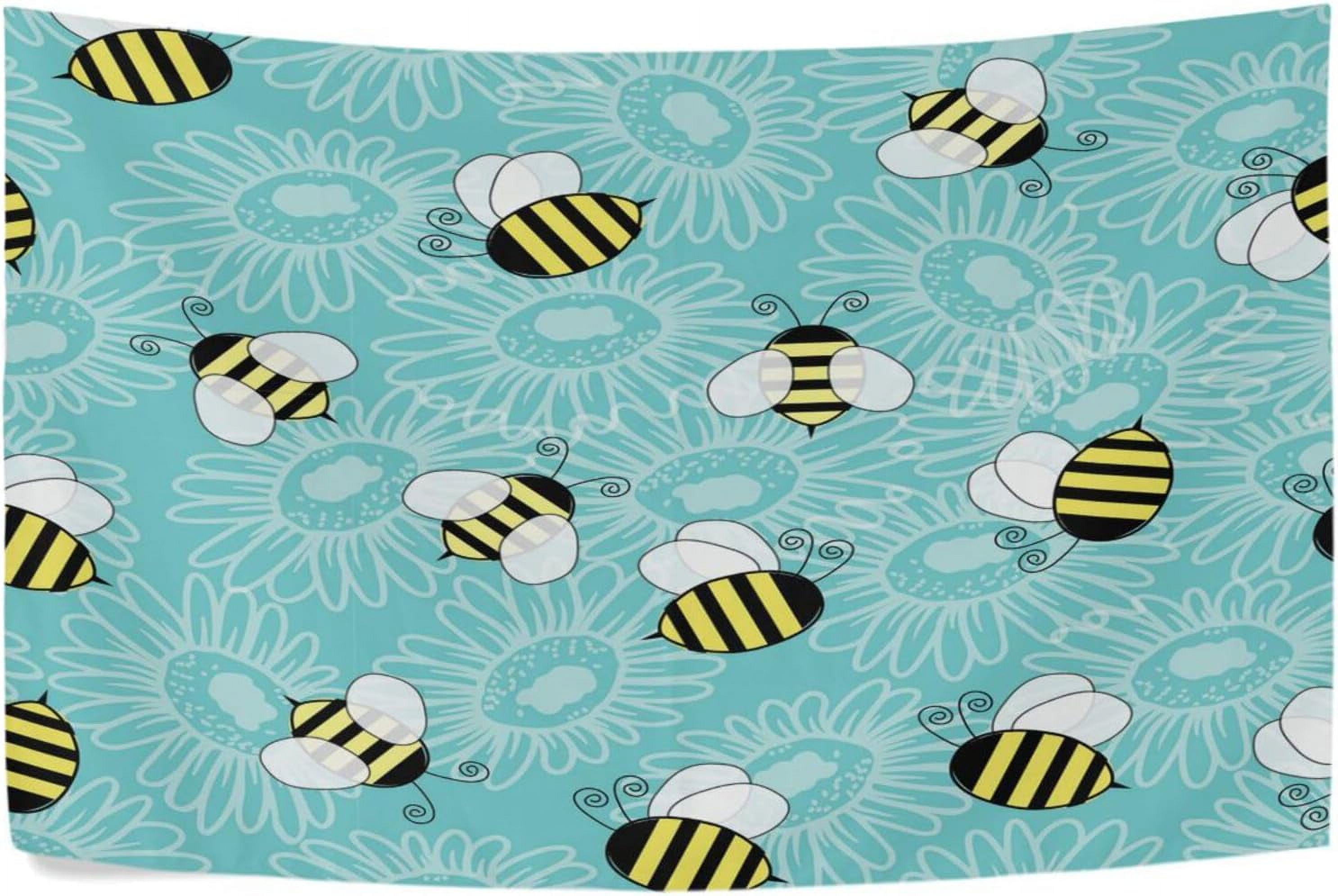 Wellsay Bee and Sunflower Tapestry Aesthetic Tapestry Wall Hanging for