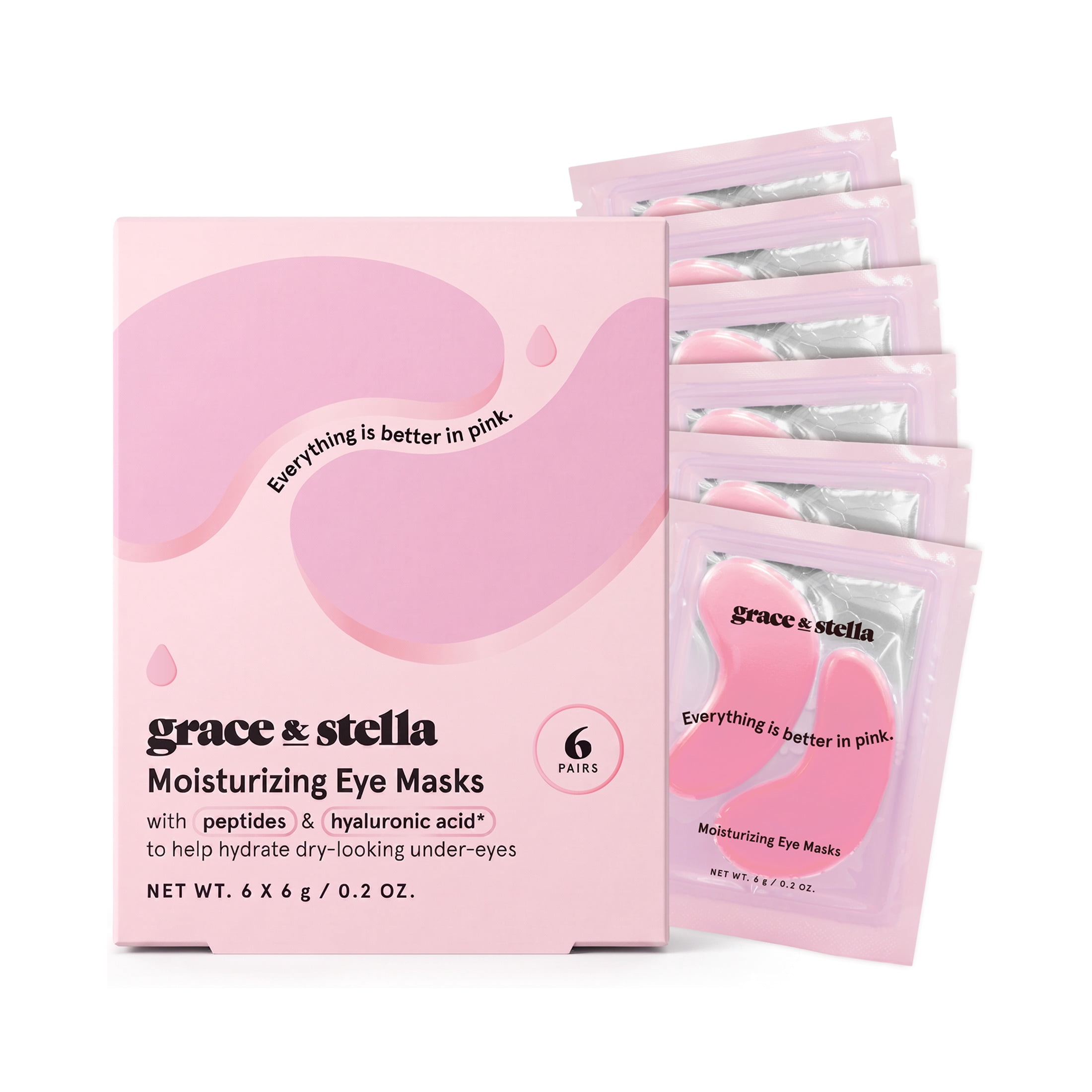 Grace & Stella Moisturizing Eye Masks - Pink 6 pairs